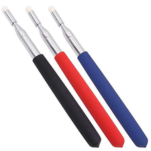 3 Pack Telescopic Teachers Pointer, Teaching Pointer, Retractable Classroom Whiteboard Pointer Hand Pointer Stick Extendable for Teachers, Guides-Extends to 39.4" (Blend)