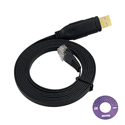K KUMEED USB Console Cable 6Ft FTDI RS232 USB to RJ45 Serial for Cisco Console Rollover Cable for Cisco Routers Windows 10,8, 7, Vista MAC Linux Black