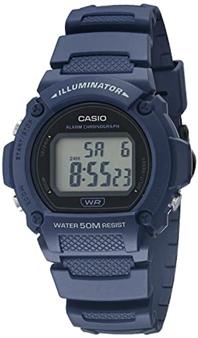 Casio Quartz Fitness Watch with Resin Strap- Blue- 25.5 -Model- W-219H-2AVCF-