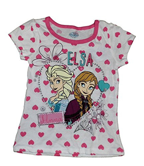 Disney Frozen Little Girls' Frozen Girls Short Sleeve Tee Shirt -6- Pink