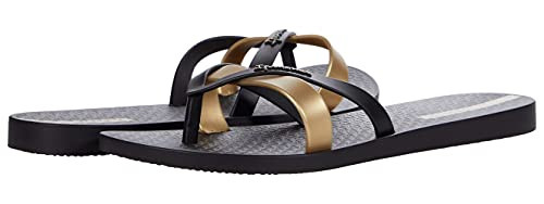 Ipanema Women's Kirei Black/Gold Flip-Flop Sandal 7