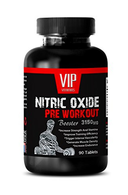 Nitric Oxide Powder with L-arginine and L-glutamine - Nitric Oxide Pre-Workout Booster 3150mg -1 Bottle 90 Tablets-