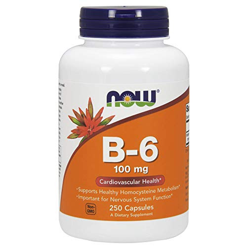 NOW Vitamin B-6 100mg-250 Capsules -Pack of 2-