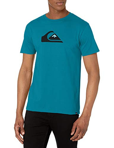 Quiksilver Men's Tee Shirt- Fjord Blue Comp Logo- M