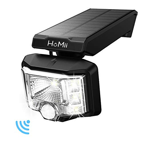 Solar Lights Outdoor,HoMii 8 LED Wireless Motion Sensor Light with 230° Wide Angle,IP65 Waterproof, Easy-to-Install Security Lights for Front Door, Yard, Garage, Deck