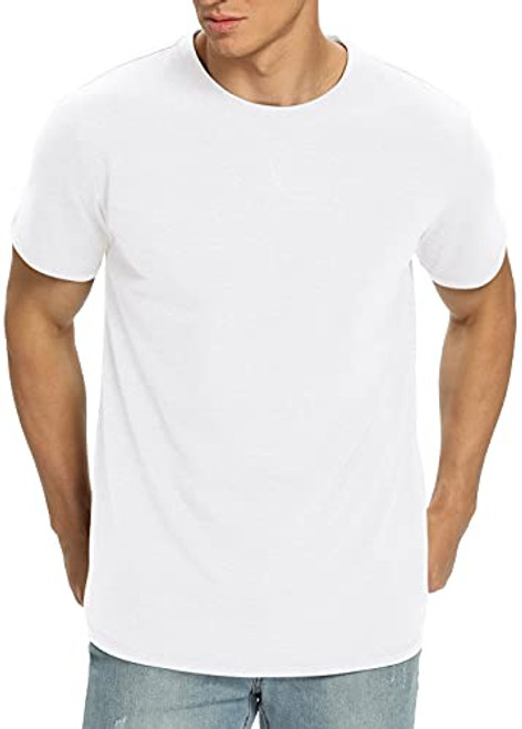 NITAGUT Men's Short Sleeve Soft Cotton Crew Neck T-Shirt Large White NITAGUT Men's Short Sleeve Soft Cotton Crew Neck T-Shirt Large White