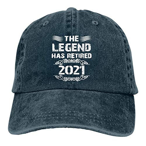 PVMWOV Navy The Legend Has Retired 2021 Hat Retirement Baseball Cap Adjustable Washable Cotton Trucker Cap