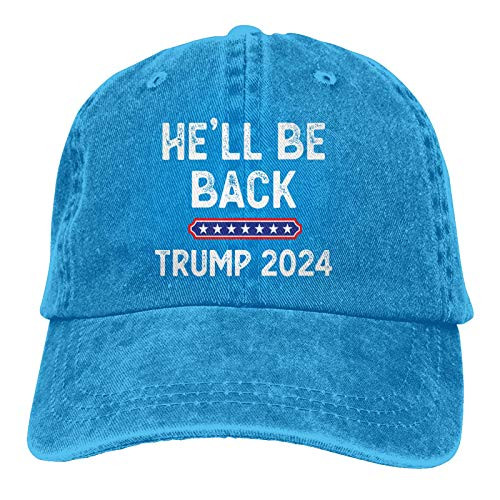 Blue He ll Be Back Trump 2024 Hat-Adjustable Baseball Cap Unisex Washable Cotton Trucker Cap Dad Hat Blue He ll Be Back Trump 2024 Hat-Adjustable Baseball Cap Unisex Washable Cotton Trucker Cap Dad Hat