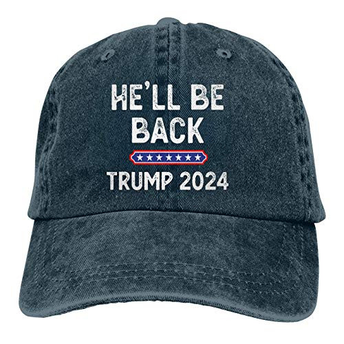PVMWOV Navy Hell Be Back Trump 2024 Hat-Adjustable Baseball Cap Unisex Washable Cotton Trucker Cap Dad Hat PVMWOV Navy Hell Be Back Trump 2024 Hat-Adjustable Baseball Cap Unisex Washable Cotton Trucker Cap Dad Hat