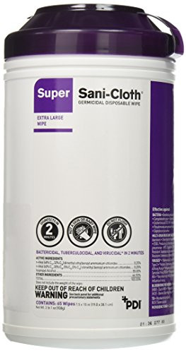PDI Super Sani-Cloth Germicidal Disposable Wipes- 7.5x15inch- 65 Count
