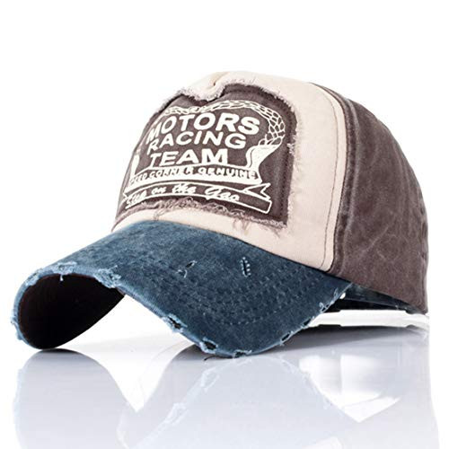 Classic Baseball Cap Vintage Washed Denim Cotton Dad Hat Adjustable Size Unisex -Coffee B-