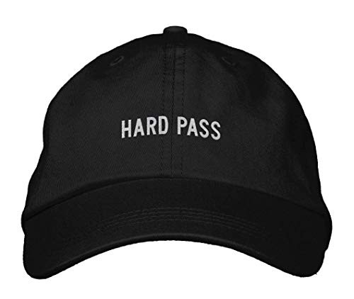 CojicoPily Embroidery Hard Pass Embroidered Baseball Cap Hip Hop Headwear Baseball Hat Daddy Dad Hat Black
