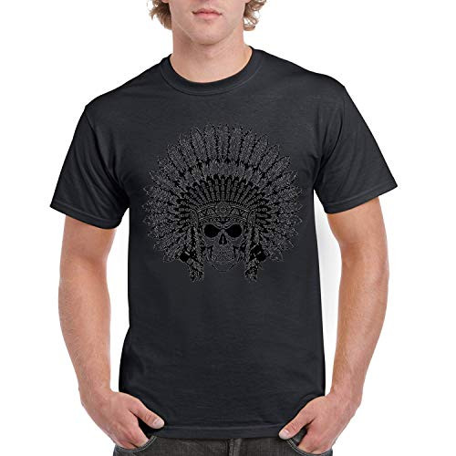 Indian Sugar Skull Headdress Native American Cheaf Indian Skull Head T-Shirt Black Indian Sugar Skull Headdress Native American Cheaf Indian Skull Head T-Shirt Black