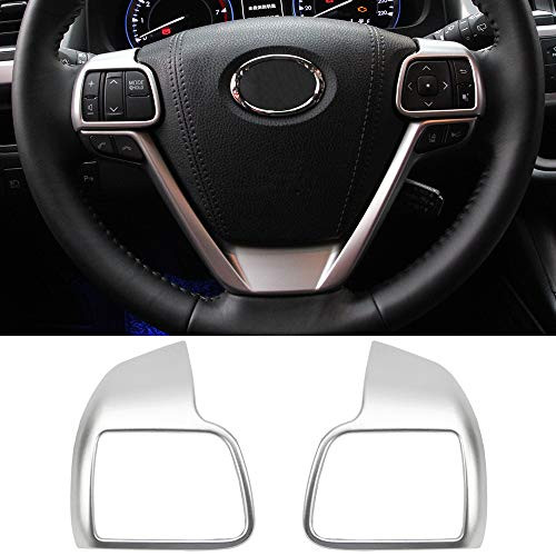 Senzeal Matte Steering Wheel Trim Panel Cover Fit for Toyota Highlander 2015 2016 2017 2018 2019 ABS 2PCS