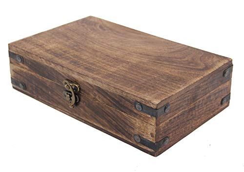 KayJayStyles Hand Carved Jewelry Trinket Keepsake Wooden Storage Box -Medium- Plain-