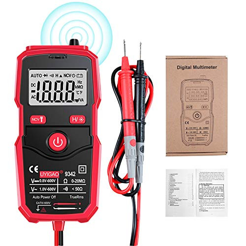 MiOYOOW Automatic Digital Multimeter Auto-Ranging Electrical Tester with Intelligent NCV Multi Function Multimeter AC/DC 600V 20Mohm Voltmeter Ammeter Ohmmeter