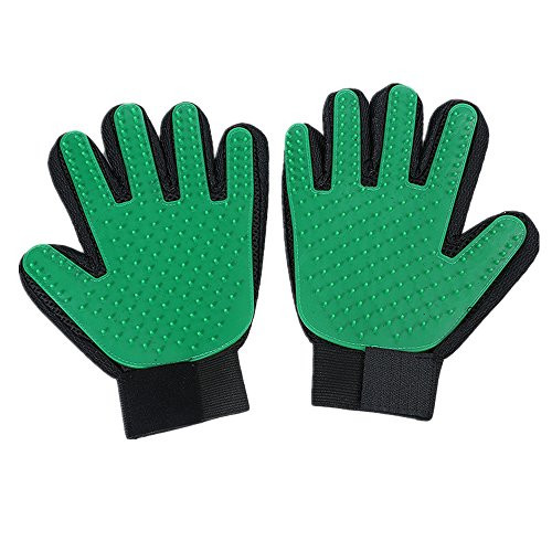 Yvetel Pet Grooming Glove-Gentle Deshedding Brush Glove - Efficient Pet Hair Remover Mitt - Massage Tool with Enhanced Five Finger Design - Perfect for Dogs and Cats with Long and Short Fur -Green-Pair- Yvetel Pet Grooming Glove-Gentle Deshedding Brush Glove - Efficient Pet Hair Remover Mitt - Massage Tool with Enhanced Five Finger Design - Perfect for Dogs and Cats with Long and Short Fur -Green-Pair-