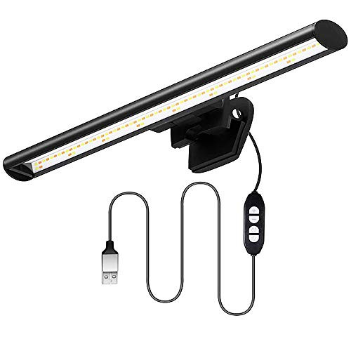 KLLsmDesign Screen Light Bar E-Reading LED Task Lamp- Upgrade USB Computer Monitor Lamp- Eye Care Light for Office/Home - Desk lamp?Adjustable Brightness and Color Temperature- Protect Your Eyes