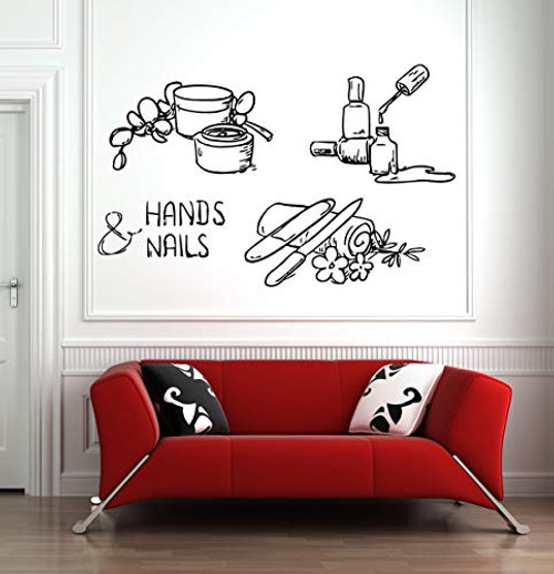 Nail Salon Wall Decal Manicure Pedicure Window Sticker Beauty Salon Spa Wall Decor HS038