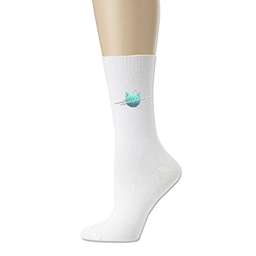 Lowrhen Logo Adult Sport Casual Crew Knit Socks Crew Socks All Season For Man Or Women White