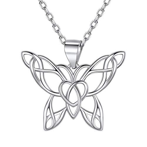 ChicSilver 925 Sterling Silver Butterfly Necklace for Women Girls- Dainty Heart Irish Knot Celtic Jewelry Gift for Girlfriend Wife Mother Daughter Friends ChicSilver 925 Sterling Silver Butterfly Necklace for Women Girls- Dainty Heart Irish Knot Celtic Jewelry Gift for Girlfriend Wife Mother Daughter Friends