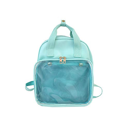 UULMBRJ Ita Bag Backpack Pins Display Purse Large Capacity Daypack Clear Window Candy Color Cute Bag - Green -1