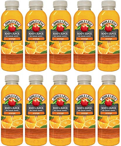 Apple  and  Eve Orange Juice- 100 percent Juice No Sugar Added- Pack of 10