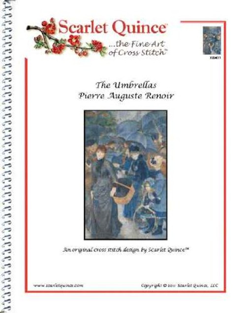 Scarlet Quince REN017 The Umbrellas by Pierre Auguste Renoir Counted Cross Stitch Chart- Regular Size Symbols