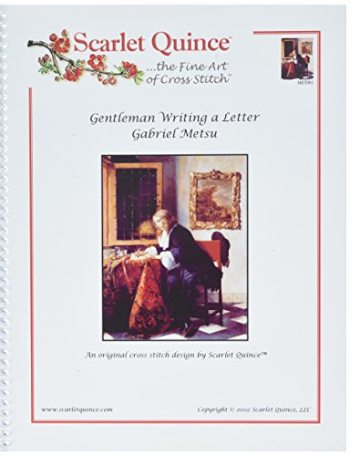 Scarlet Quince MET001 Gentleman Writing a Letter by Gabriel Metsu Counted Cross Stitch Chart- Regular Size Symbols