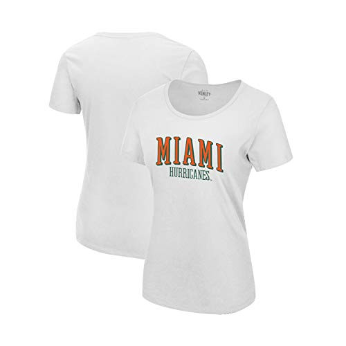Venley Official NCAA Miami Hurricanes Women's T-Shirt - White- Large Venley Official NCAA Miami Hurricanes Women's T-Shirt - White- Large