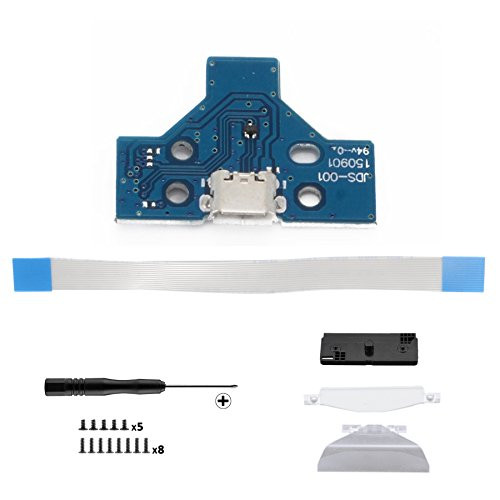 14 Pin Flex Ribbon Cable & USB Charging Power Board PCB Lamp Wide Light Wide Finale for Playstation PS4 Controller CUH-ZCT1 JDS-001 Screwdriver