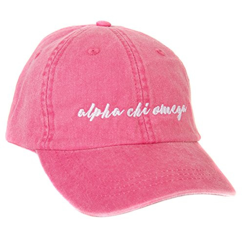 Desert Cactus Alpha Chi Omega -N- Sorority Baseball Hat Cap Cursive Name Font AXO -Hot Pink - N-