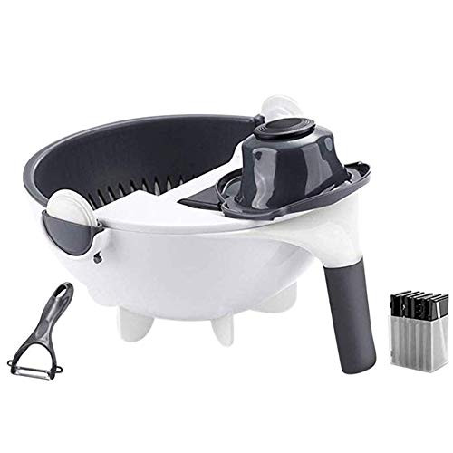 Autobestown Household Multifunctional Vegetable Slicer Potato Shredder Manual Shredded Radish Grater Kitchen Washing Basket Cutter