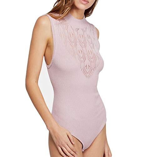 Intimately Free People Womens On Point Yoke High Neck Bodysuit Purple XS