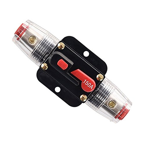 ZOOKOTO 12V-24V DC 150A Car Audio Inline Circuit Breaker Reset Fuse Holders Inverter for Stereo Switch System Protection 150 Amp