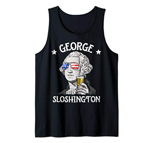 George Sloshington Washington 4th of July Men Funny American Tank Top