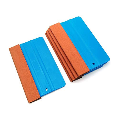 GUGUGI CARTINTS Auto Dual Edge Micro Fiber Squeegee Flexible Car Wrapping Felt Scraper Vinyl Tool Kit for Auto Vinyl Wrap, Window Tint, Wallpaper Installation-5 Pack,5Inch