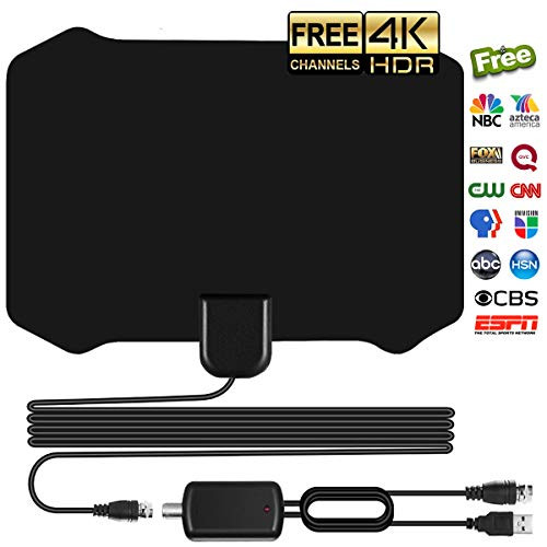Antenna for Indoor, Amplified HD Digital TV Antenna with 120 Miles Long Range, Support 4K 1080p & All Older TV's for Indoor with Powerful HDTV