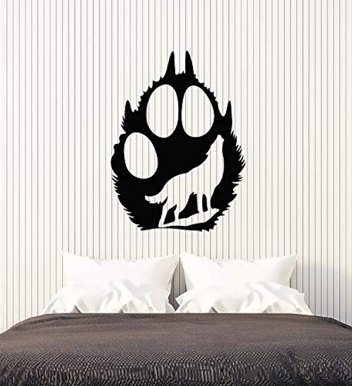 Vinyl Wall Decal Tribal Predator Howling Wolf Paw Prints Night Stickers Mural Large Decor -g4315- Black Vinyl Wall Decal Tribal Predator Howling Wolf Paw Prints Night Stickers Mural Large Decor -g4315- Black