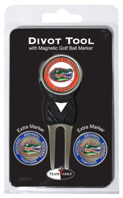 Team Golf NCAA Florida Gators Divot Tool with 3 Golf Ball Markers Pack, Markers are Removable Magnetic Double-Sided Enamel Team Golf NCAA Florida Gators Divot Tool with 3 Golf Ball Markers Pack, Markers are Removable Magnetic Double-Sided Enamel