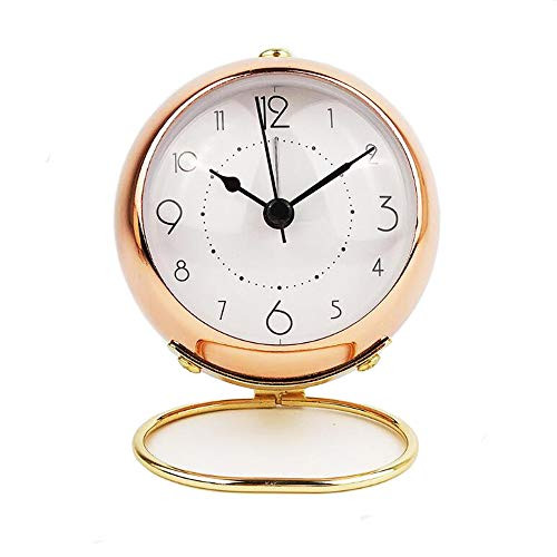 Maxspace Small Alarm Clocks- Battery Operated Desk Clock with Backlight Non-Ticking Table Small Clock for Kids Bedroom Living Room Kitchen Indoor Decor -Rose Gold- Maxspace Small Alarm Clocks- Battery Operated Desk Clock with Backlight Non-Ticking Table Small Clock for Kids Bedroom Living Room Kitchen Indoor Decor -Rose Gold-