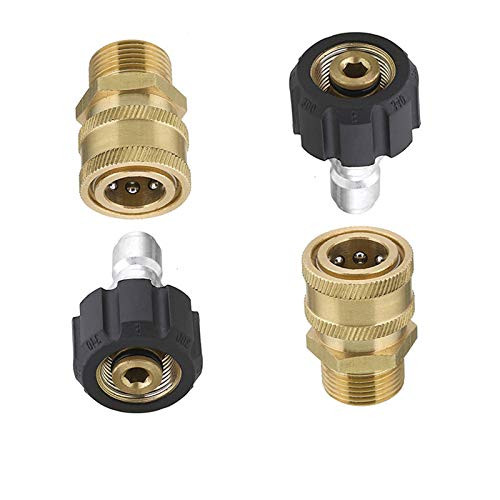 Qzbhct M22 15mm Swivel Fitting Plus 3/8 Quick Connect?Pressure Washer Adapter Set Quick Connect Kit- 2 Set