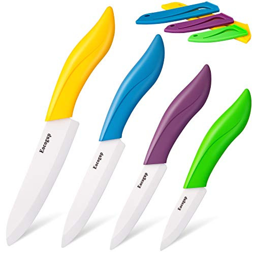 Updated 2021 Version Ceramic Knife Set 4-Piece Color with Sheaths -Includes 3inch Paring Knife- 4inch Fruit Knife- 5inch Utility Knife- 6inch Chef Knife- for Home Kitchen-Multicolour- Updated 2021 Version Ceramic Knife Set 4-Piece Color with Sheaths -Includes 3inch Paring Knife- 4inch Fruit Knife- 5inch Utility Knife- 6inch Chef Knife- for Home Kitchen-Multicolour-