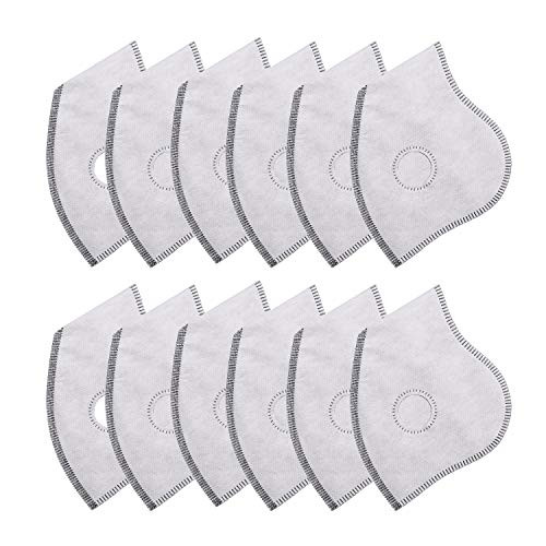 12 Pcs N99 N95 Filters, Activated Carbon Air Filter Parts for Dustproof Mask, Soft & Breathable, Military Grade Washable Filtration Respirator for Exhaust Gas, Anti- allergy, Anti-pollution, PM2.5