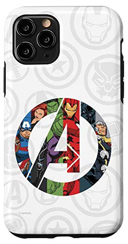 iPhone 11 Pro Marvel Avengers A Logo with Super Heroes Case