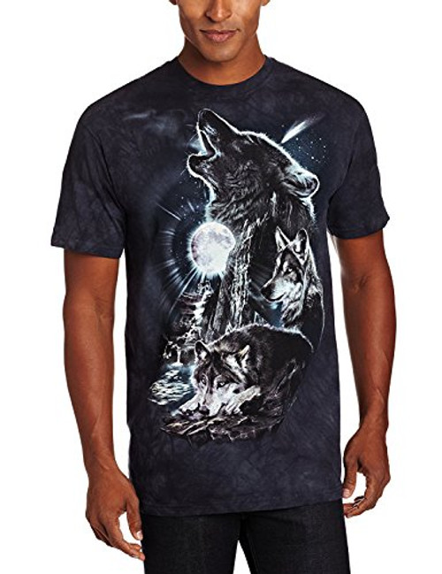 The Mountain Bark At The Moon Adult T-Shirt- Blue- Large The Mountain Bark At The Moon Adult T-Shirt- Blue- Large