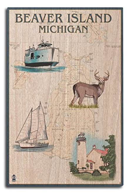 Lantern Press Beaver Island- Michigan- Lake Chart -10x15 Wood Wall Sign- Wall Decor Ready to Hang- Lantern Press Beaver Island- Michigan- Lake Chart -10x15 Wood Wall Sign- Wall Decor Ready to Hang-