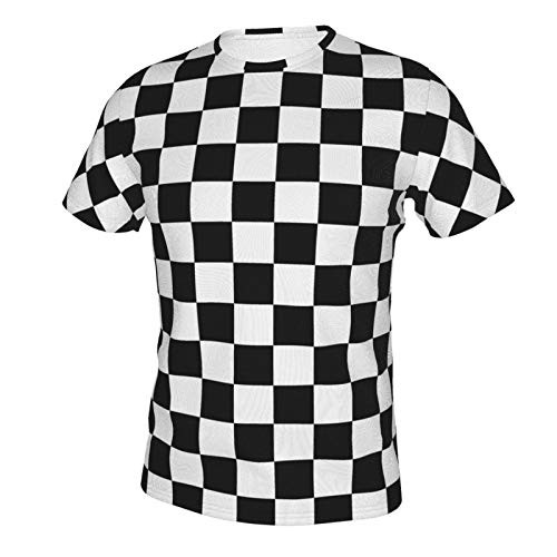 Black White Race Checkered Flag Mens Unisex Summer T-Shirts Crewneck Cool Short Sleeve Funny Graphic Print Top Casual Tees Xx-Large Black White Race Checkered Flag Mens Unisex Summer T-Shirts Crewneck Cool Short Sleeve Funny Graphic Print Top Casual Tees Xx-Large