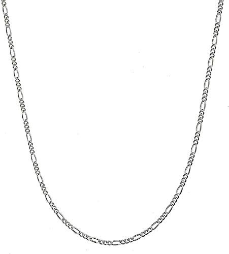 Savlano 925 Sterling Silver 2mm Italian Solid Figaro Link Chain Necklace with Gift Box for Men  and  Women - Made in Italy