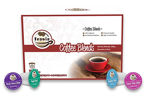 Teasia Coffee, K-Cup Velvety Blends Variety Pack, Light to Dark Roast, 48-count K Cup Pod Capsules for Keurig Brewers Teasia Coffee, K-Cup Velvety Blends Variety Pack, Light to Dark Roast, 48-count K Cup Pod Capsules for Keurig Brewers